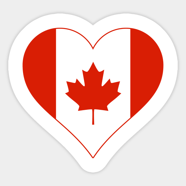 I love Canada heart flag Sticker by Cute Tees Kawaii